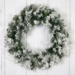 Heavily Flocked Pine Artificial Christmas Wreath - 24