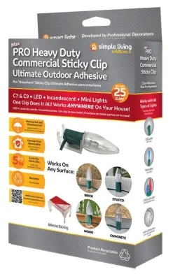Heavy Duty Commercial Grade Sticky Clips -1.75" - Clear - Set of 25