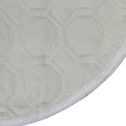 Hexagon Quilted Pattern Christmas Tree Skirt - 18" - Off-White