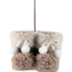 High Pile Fleece Winter Booties Christmas Ornament - 4"