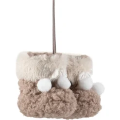 High Pile Fleece Winter Booties Christmas Ornament - 4