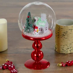 Holiday Scene Pedestal Globe Decoration -8.75