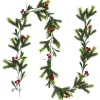 Holly Berries and Pine Artificial Christmas Garland - 6' - Unlit