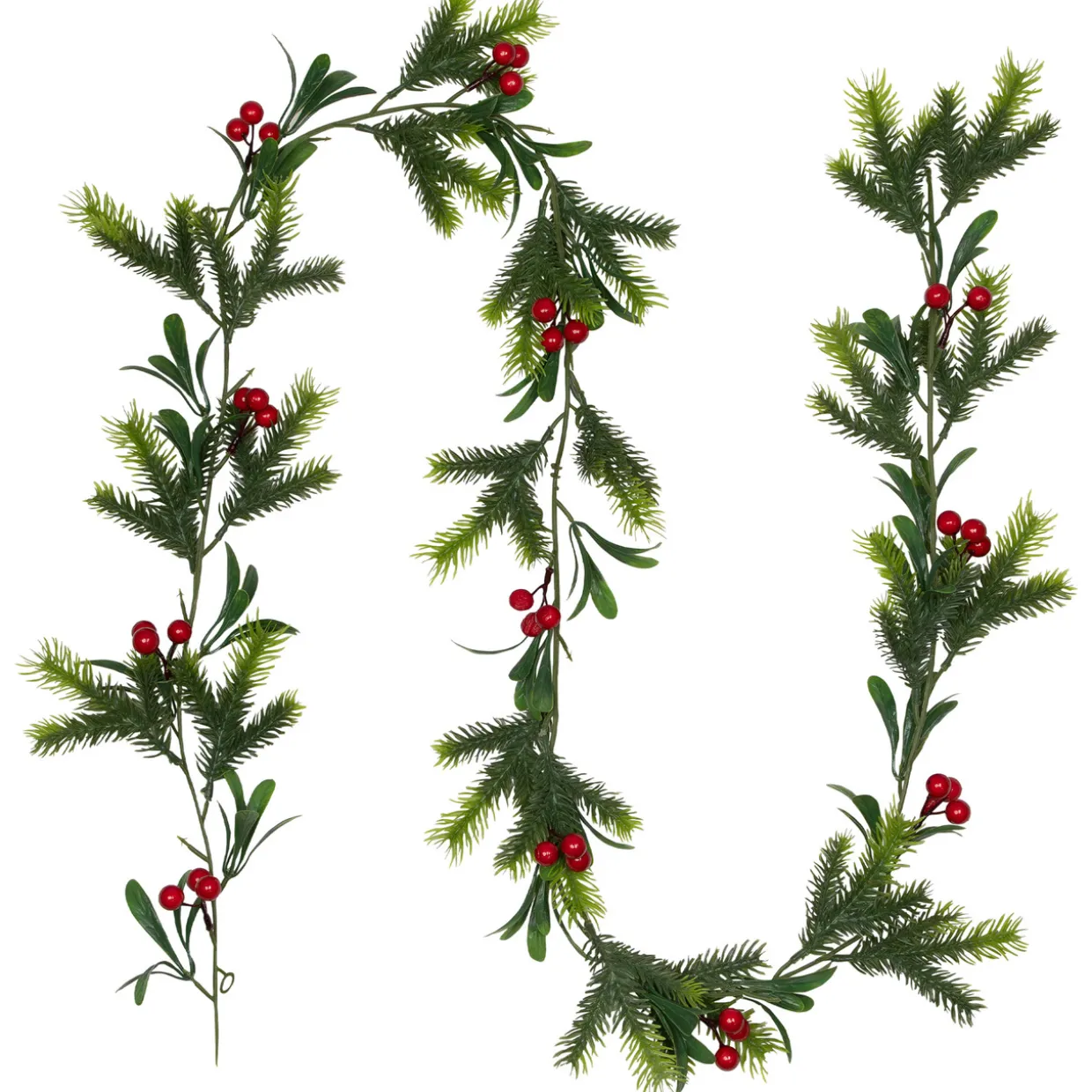 Holly Berries and Pine Artificial Christmas Garland - 6' - Unlit