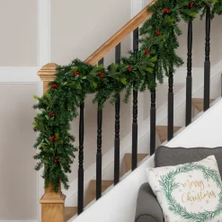 Holly Berries and Pine Artificial Christmas Garland - 6' - Unlit
