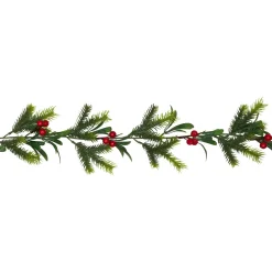 Holly Berries and Pine Artificial Christmas Garland - 6' - Unlit