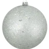 Holographic Glitter Silver Shatterproof Christmas Ornament 4" (100mm)
