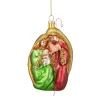 Holy Family Glass Nativity Christmas Ornament - 6"