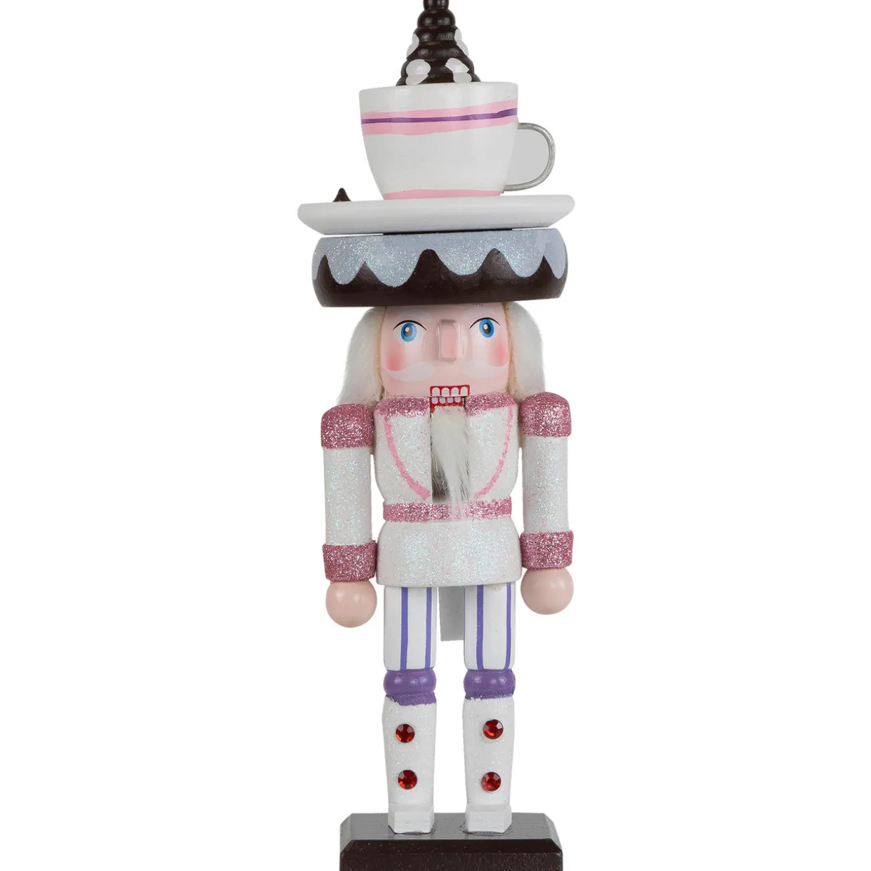 Hot Cocoa Nutcracker Christmas Figure - 10" - White and Pink