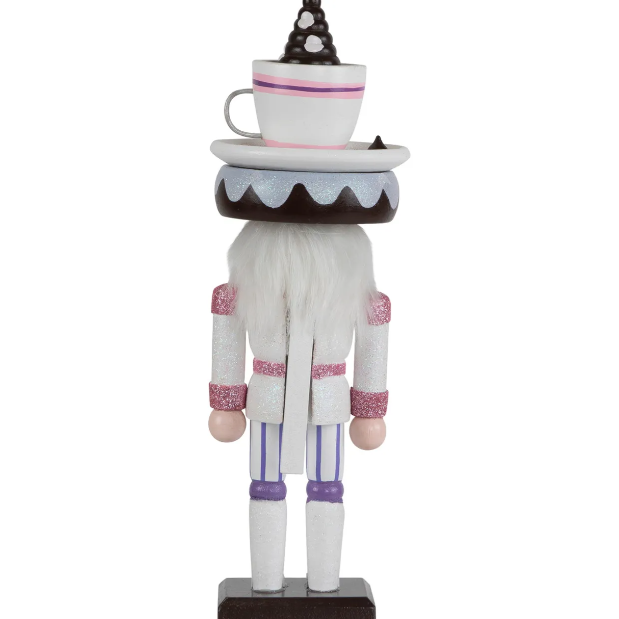 Hot Cocoa Nutcracker Christmas Figure - 10" - White and Pink