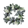 Iced Hydrangeas, Blueberries, and Foliage Artificial Christmas Wreath - 26 Inch, Unlit