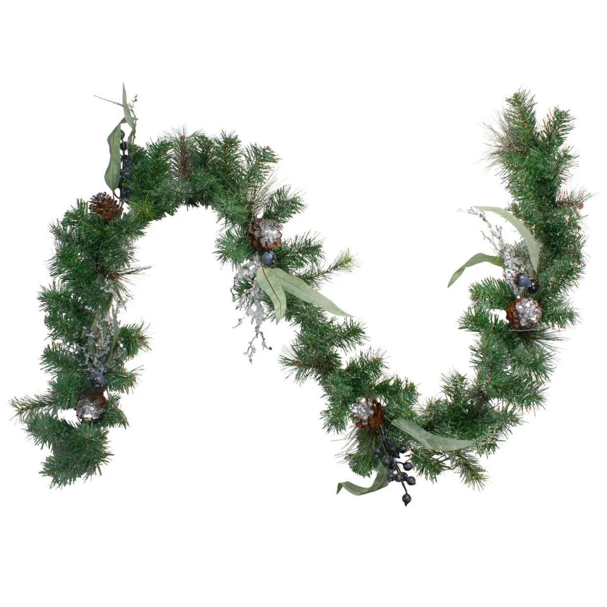 Iced Pine and Blueberries Artificial Christmas Garland - 6' x 12" - Unlit