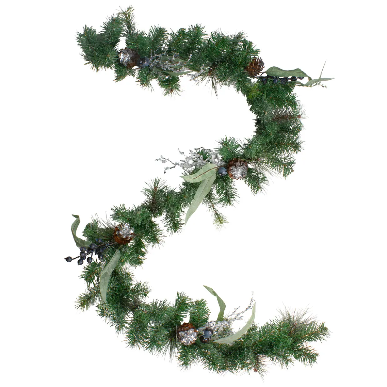 Iced Pine and Blueberries Artificial Christmas Garland - 6' x 12" - Unlit