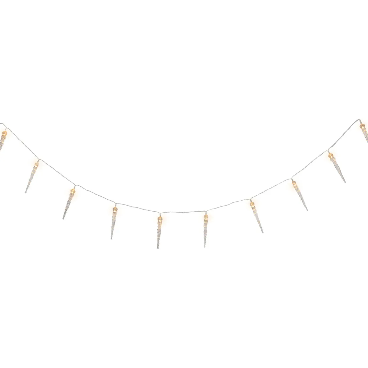 Icicle String Christmas Light Set - Warm White - 4.5' Clear Wire - 10ct