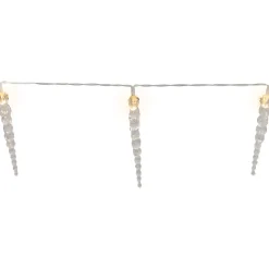Icicle String Christmas Light Set - Warm White - 4.5' Clear Wire - 10ct
