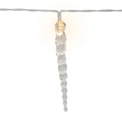 Icicle String Christmas Light Set - Warm White - 4.5' Clear Wire - 10ct