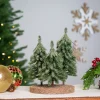 Icy Downswept Pine Trio of Trees Christmas Decoration - 8" - Unlit