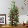 Icy Pine with Berries Artificial Cone Christmas Tree - 27"