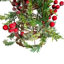 Icy Pine with Berries Artificial Cone Christmas Tree - 27
