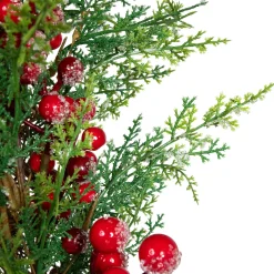 Icy Pine with Berries Artificial Cone Christmas Tree - 27