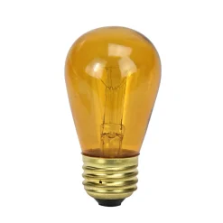 Incandescent S14 Christmas Replacement Bulbs - Amber - Pack of 25