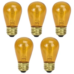 Incandescent S14 Christmas Replacement Bulbs - Amber - Pack of 25