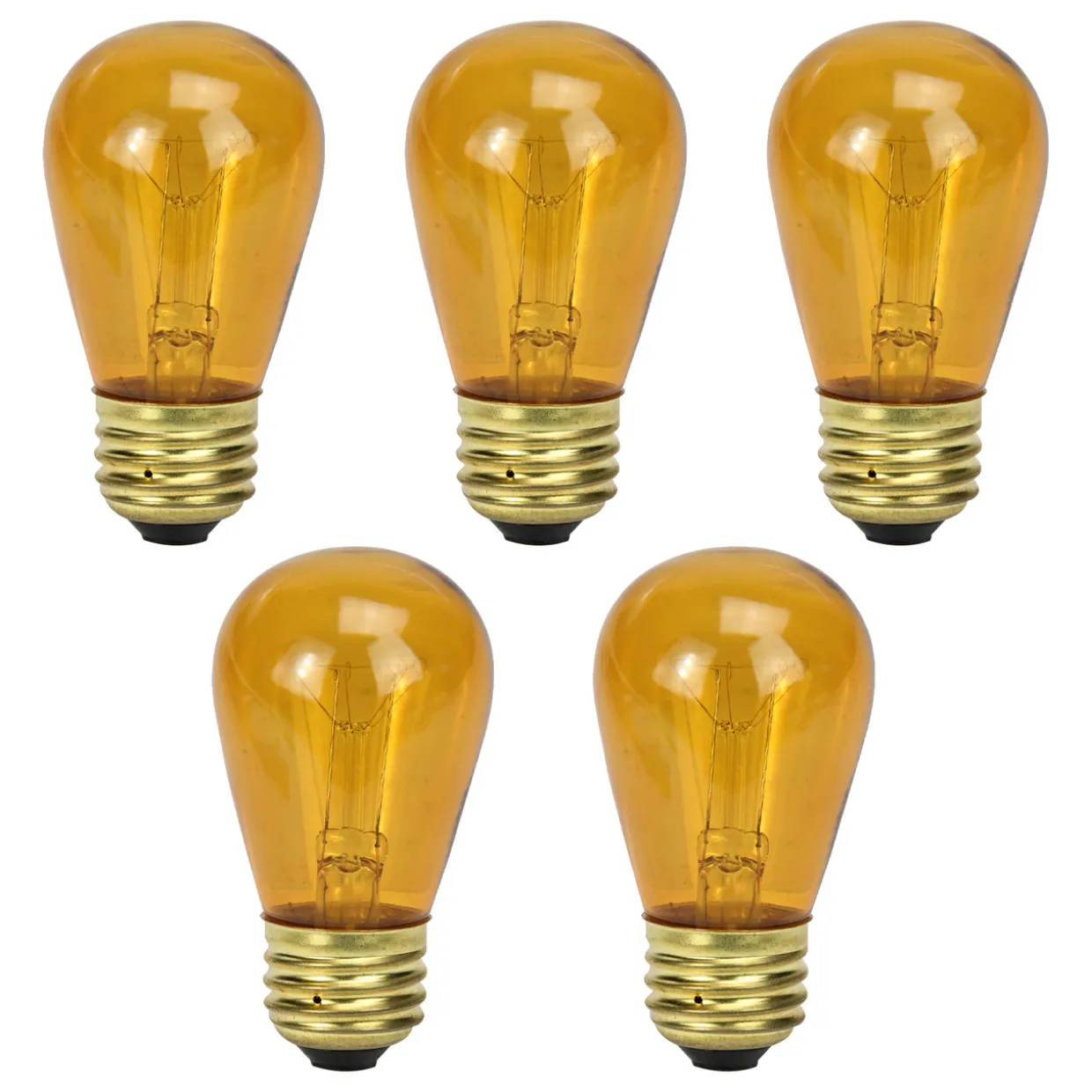 Incandescent S14 Christmas Replacement Bulbs - Amber - Pack of 25