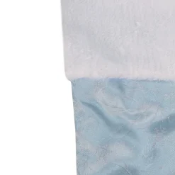 20.5-Inch Blue and White Sheer Organza Christmas Stocking with Faux Fur Cuff
