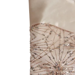 20.5-Inch Gold Glitter and Sequin Satin Cuff Christmas Stocking