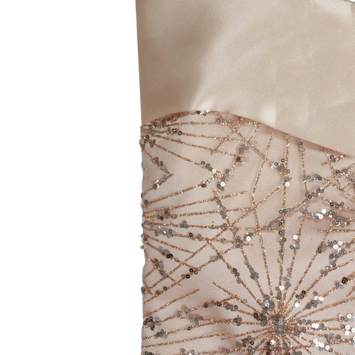 20.5-Inch Gold Glitter and Sequin Satin Cuff Christmas Stocking