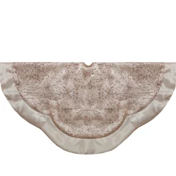 48-Inch Gold Sequins and Glitter Satin Border Christmas Tree Skirt