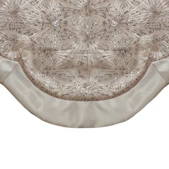 48-Inch Gold Sequins and Glitter Satin Border Christmas Tree Skirt