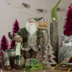 9-Inch Tree on Green Wood Sled Christmas Ornament