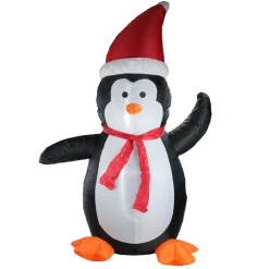 Inflatable Festive Penguin Outdoor Christmas Decoration - 4' - Cool White Lights