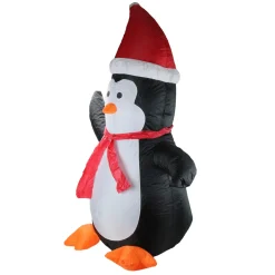 Inflatable Festive Penguin Outdoor Christmas Decoration - 4' - Cool White Lights