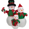 Inflatable Lighted Snowman Family Christmas Yard Art Decoration - 4'