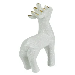 Iridescent Glitter Ceramic Reindeer Christmas Figure - 4.25