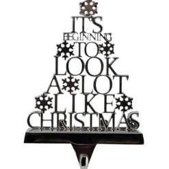 It's Beginning to Look a Lot Like Christmas Metal Tree Stocking Holder - 6.5"