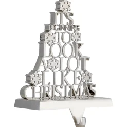 It's Beginning to Look a Lot Like Christmas Metal Tree Stocking Holder - 6.5