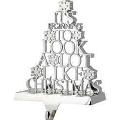 It's Beginning to Look a Lot Like Christmas Metal Tree Stocking Holder - 6.5