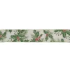 Ivory and Green Holly Leaves Christmas Wired Craft Ribbon 2.5" x 16 Yards