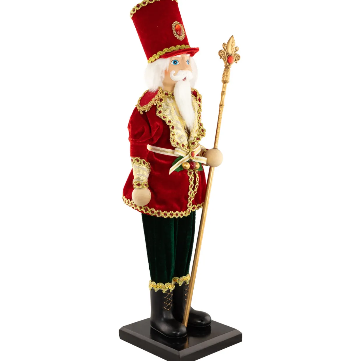 Jeweled Nutcracker with Scepter Christmas Figure - 22"