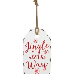 Jingle All The Way Metal Christmas Wall Sign - 12"