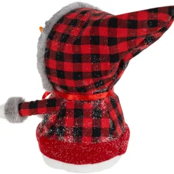 Jolly Baby Snowman with Plaid Coat Christmas Figurine - 7.5