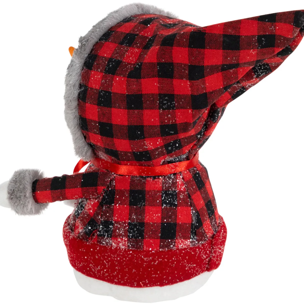 Jolly Baby Snowman with Plaid Coat Christmas Figurine - 7.5"