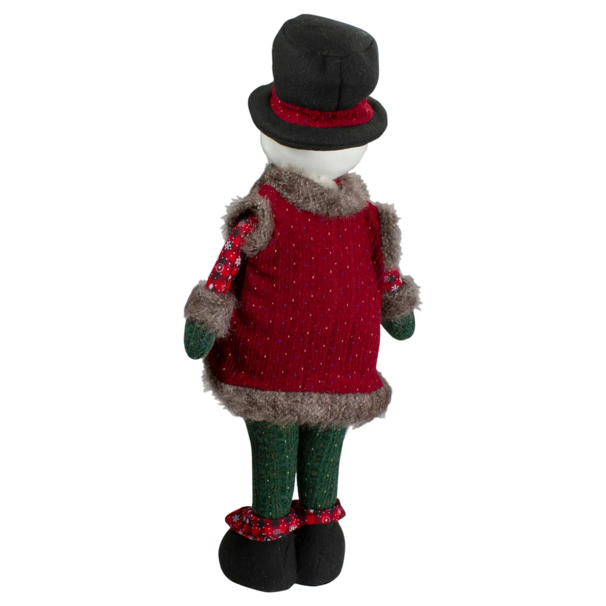 Jolly Plush Boy Snowman Christmas Figure - 25" - Red and Green