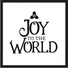 Joy to the World 15.5" x 15.5" Framed Christmas Wall Decor Art Print Sign Poster in a Black Wooden Frame with UV Acrylic and Hangers