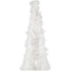 Layered Wispy Feather Cone Tree Christmas Decoration - 19.5" - Winter White