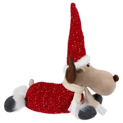 Laying Plush Moose Christmas Figure - 12
