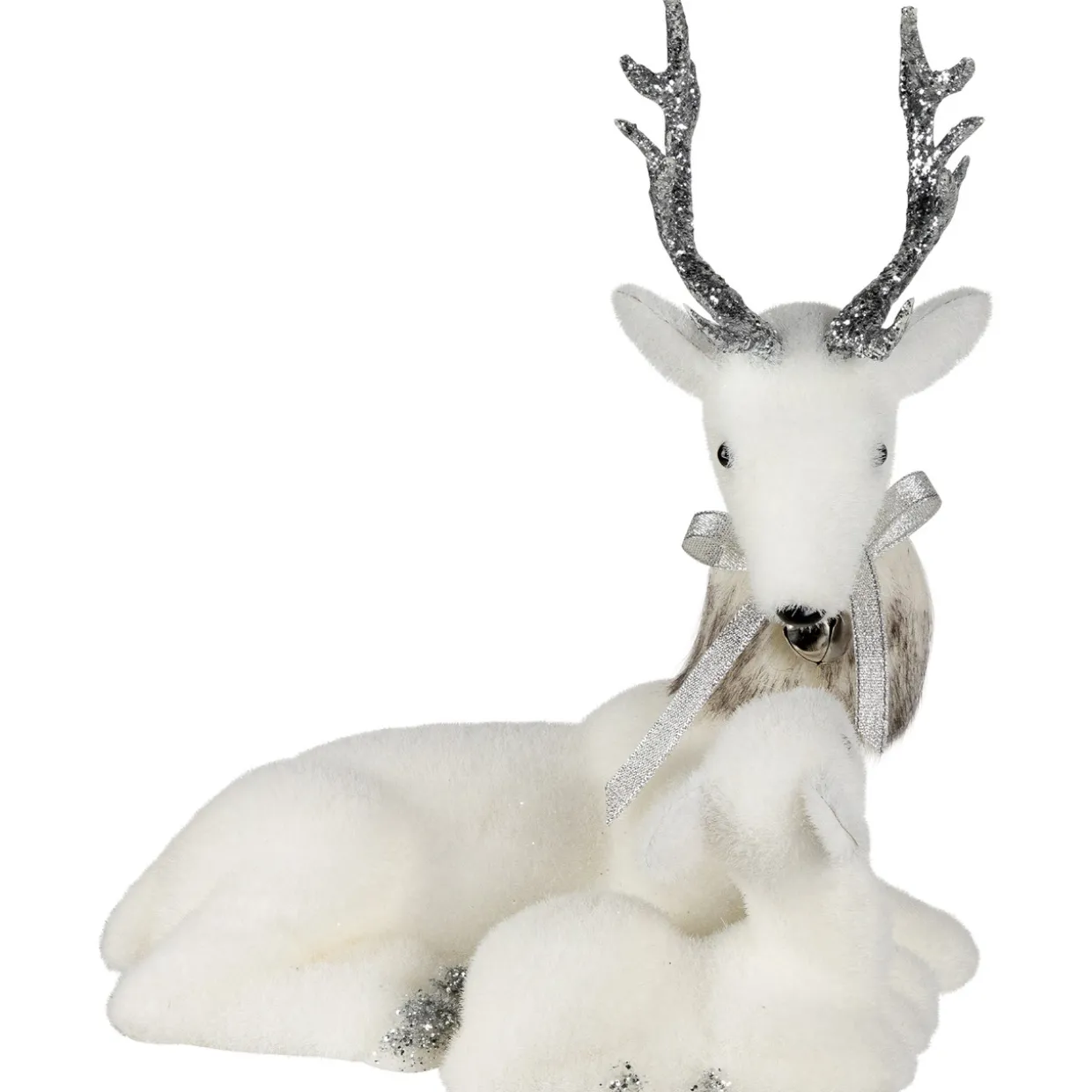 Laying Reindeer Mom and Calf Christmas Figurine - 11.5"